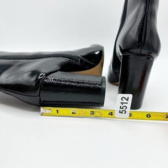 Vince Camuto Dannia Black Patent Square Toe Leather Block Heel Ankle Booties 6.5 - Picture 8 of 11